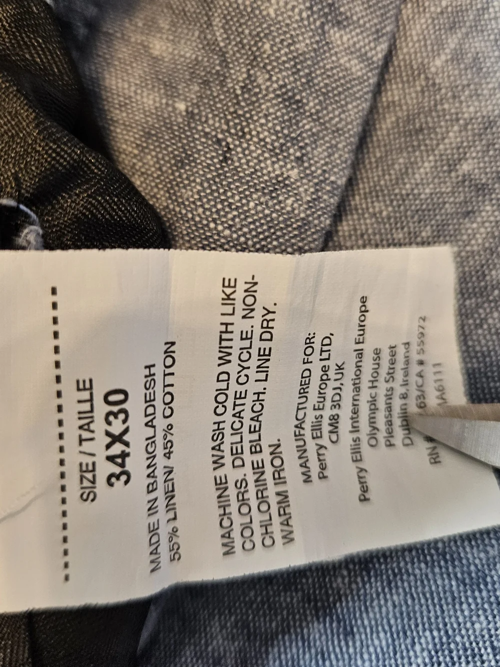 Perry‎ Ellis Linen CottonTrousers 34/30